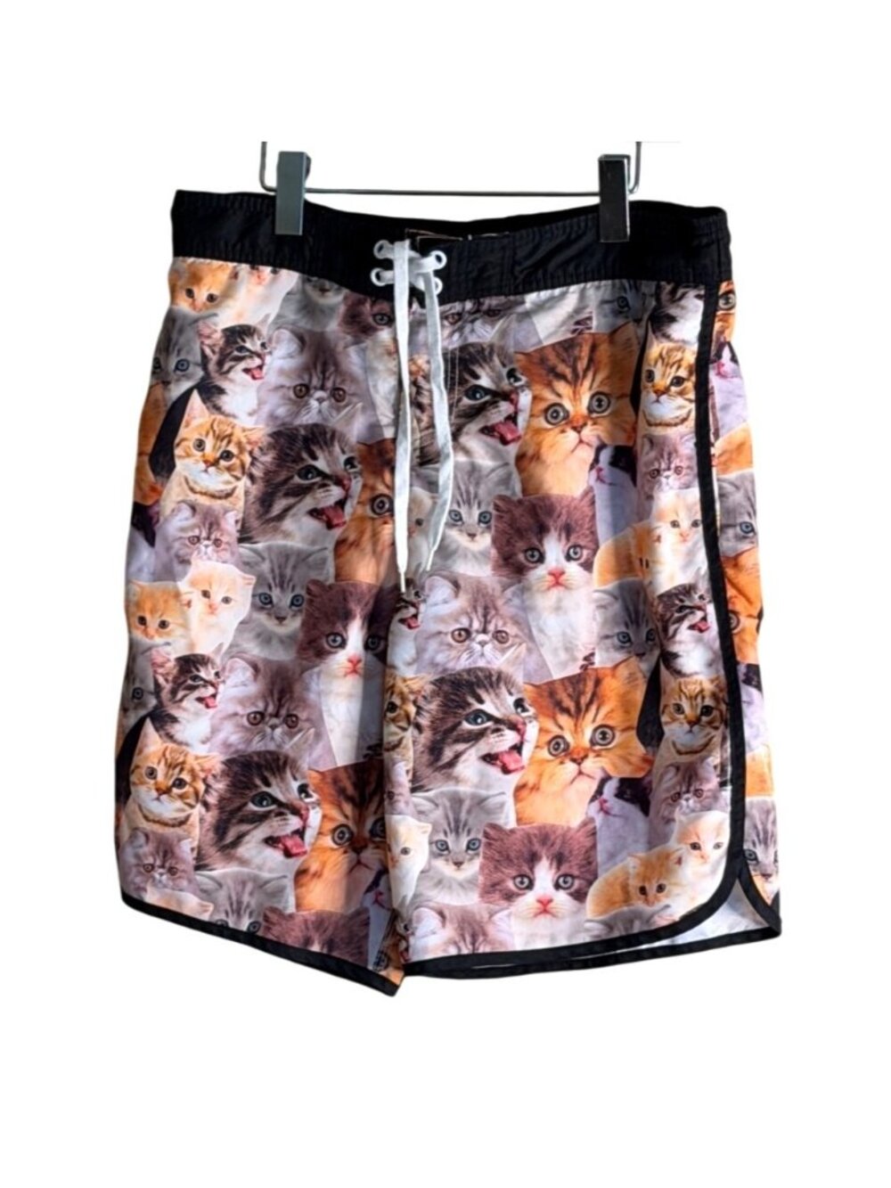 Bio World Men's Cat Board Shorts Black Multi Novelty Size XL